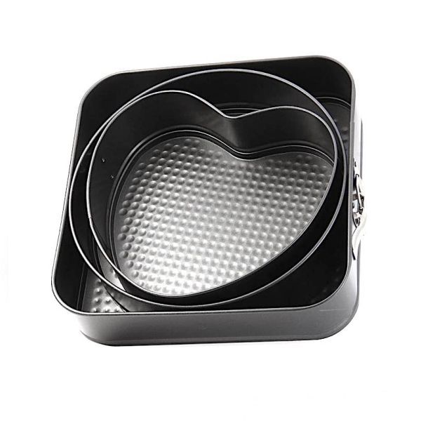 Форма для выпечки металлическая разъёмная антипригарная | Комбо набор 3 шт: 26*26 см, высота 5.5 см