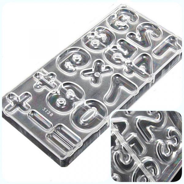 Поликарбонатная форма для шоколада 275*135*24 мм | Цифры мод.2139