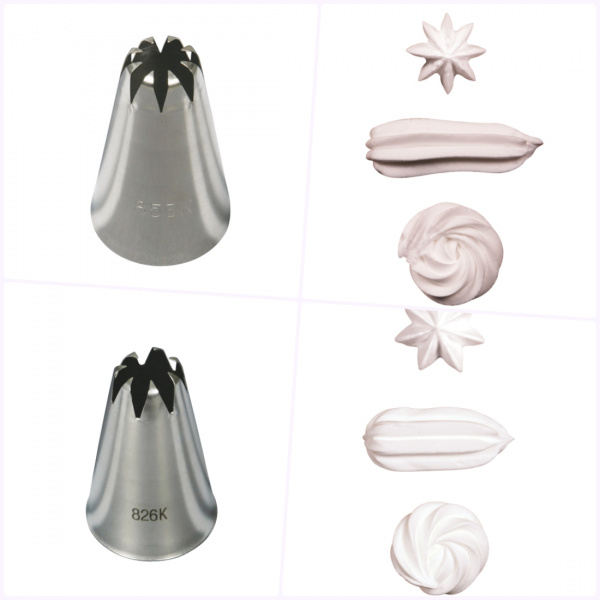Кондитерская насадка полузакрытая звезда №826K, 853К | средний размер