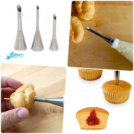 Кондитерская насадка для эклеров №229, 230, 231 Ateco | Bismarck Кондитерская насадка для эклеров №229, 230, 231 Ateco | Bismarck