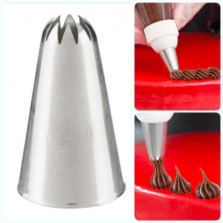 Кондитерская насадка закрытая звезда №501, 502, 504, 506, 508, 132 Ateco | 10 лучей стандарт. размер Кондитерская насадка закрытая звезда №501, 502, 504, 506, 508, 132 Ateco | 10 лучей стандарт. размер