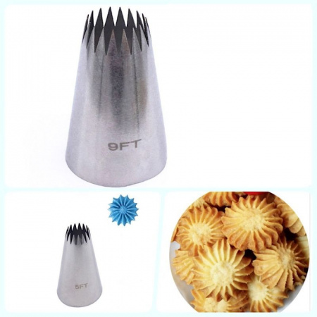 Кондитерская насадка 5FT Французская звезда ∅ 12 мм, 18 лучей Эконом Кондитерская насадка 5FT Французская звезда ∅ 12 мм, 18 лучей Эконом