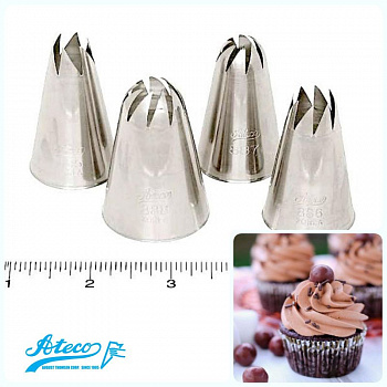 Кондитерская насадка закрытая/открытая звезда №885, 886, 887, 888 Ateco | скошенные лучи Кондитерская насадка закрытая/открытая звезда №885, 886, 887, 888 Ateco | скошенные лучи