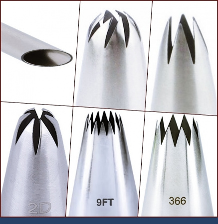 Базовый набор кондитерских насадок 6 шт 230, 1М, 2D, 9FT, 333, 366L Эконом Базовый набор кондитерских насадок 6 шт 230, 1М, 2D, 9FT, 333, 366L Эконом