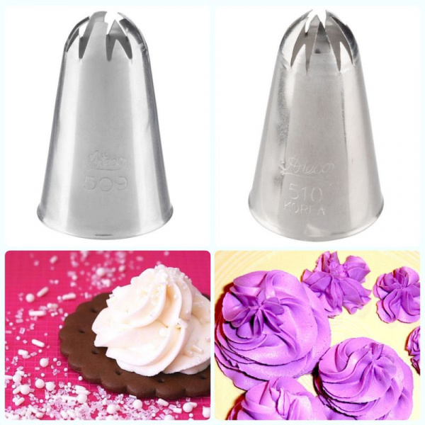 Кондитерская насадка закрытая звезда (разные лучи) №509, 510 Ateco | средний размер Кондитерская насадка закрытая звезда (разные лучи) №509, 510 Ateco | средний размер