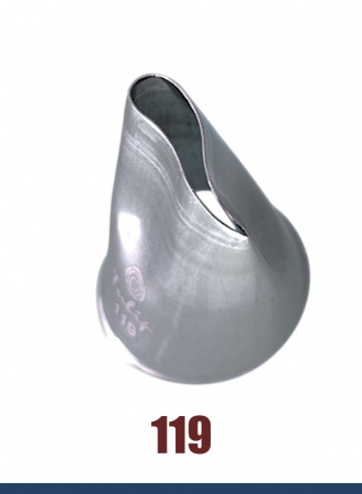 Кондитерская насадка 119 Tulip, Корея, прорезь 19 мм лепесток 2-й изогнутый Кондитерская насадка 119 Tulip, Корея, прорезь 19 мм лепесток 2-й изогнутый