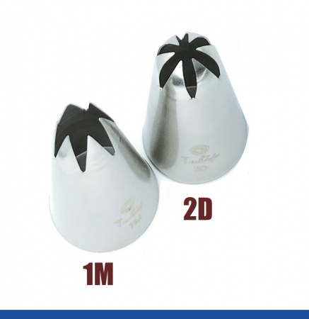 Кондитерская насадка 1M Tulip™ полузакрытая звезда, 6 лучей, Ø 7-13 мм, Korea Кондитерская насадка 1M Tulip™ полузакрытая звезда, 6 лучей, Ø 7-13 мм, Korea