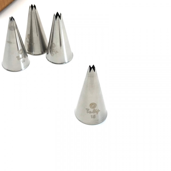 Кондитерская насадка открытая звезда №15 Tulip™ мини размер (diam. 2.5 mm; 5 лучей) Кондитерская насадка открытая звезда №15 Tulip™ мини размер (diam. 2.5 mm; 5 лучей)