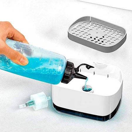 Диспенсер для жидкого мыла с губкой